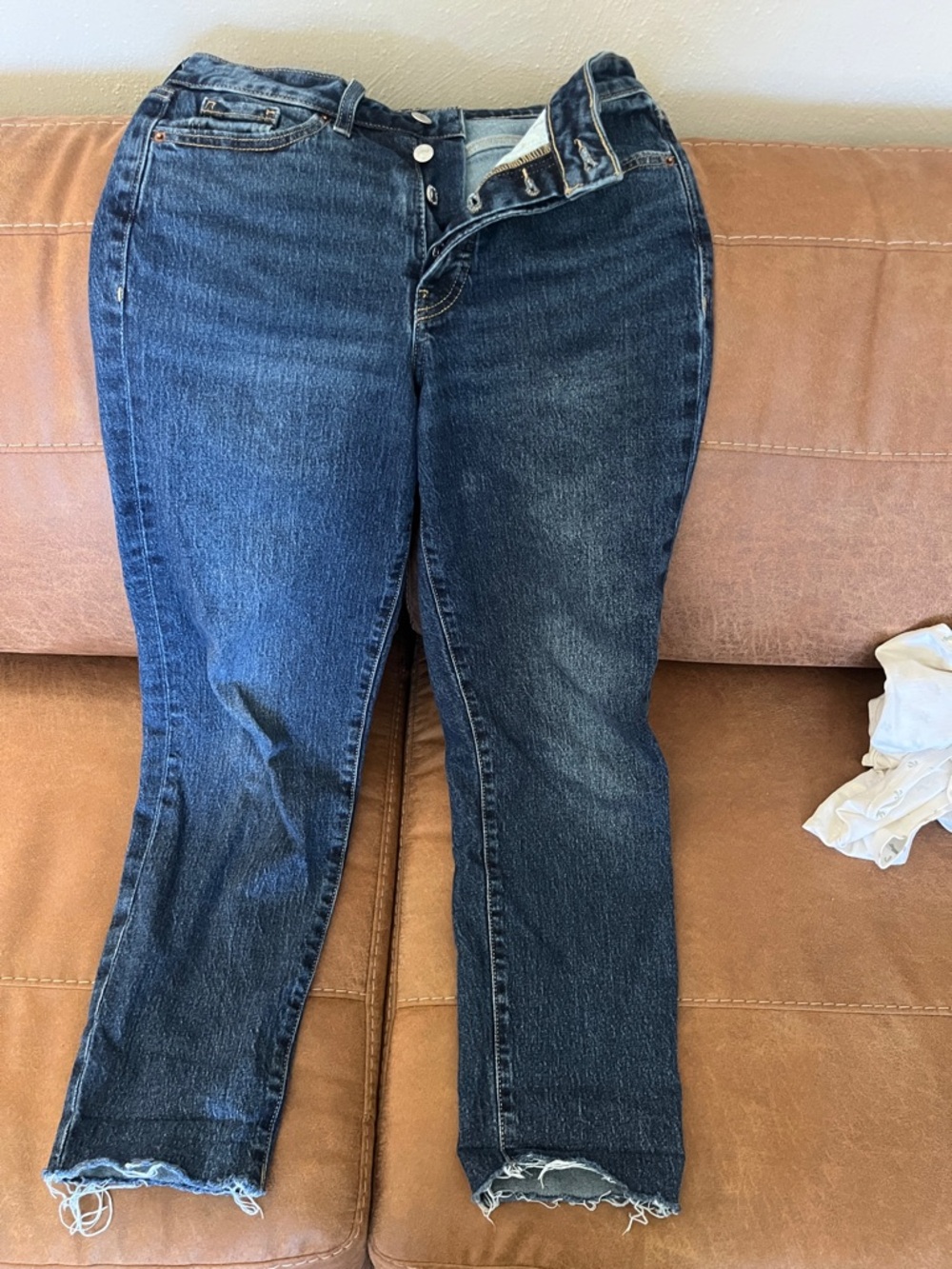Old Navy Dark Blue High-Rise Cropped Straight Jeans
